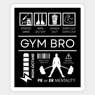 Gym Bro Definition - Funny Sarcastic Workout Infograph Magnet